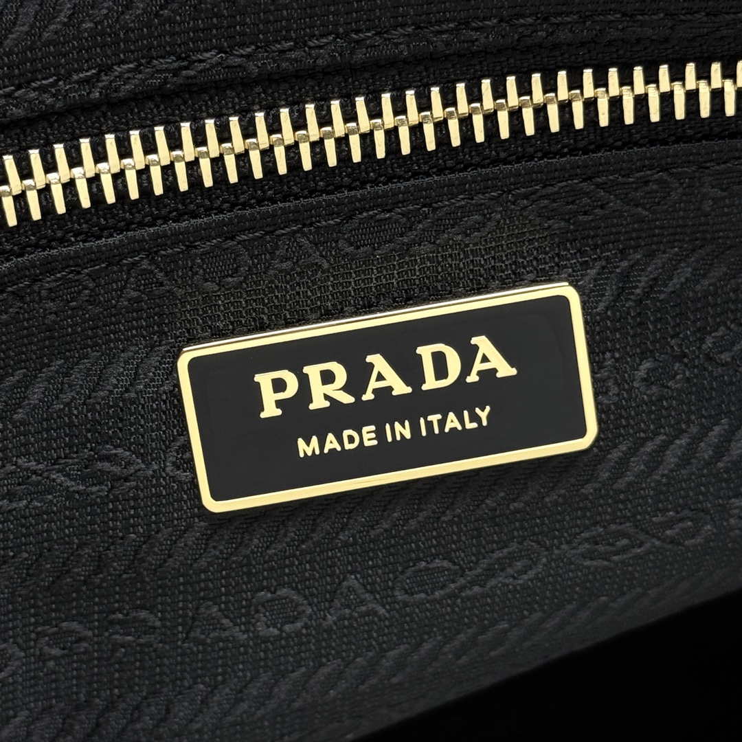 Prada 1BA433 Large Leather Handbag Navy Blue
