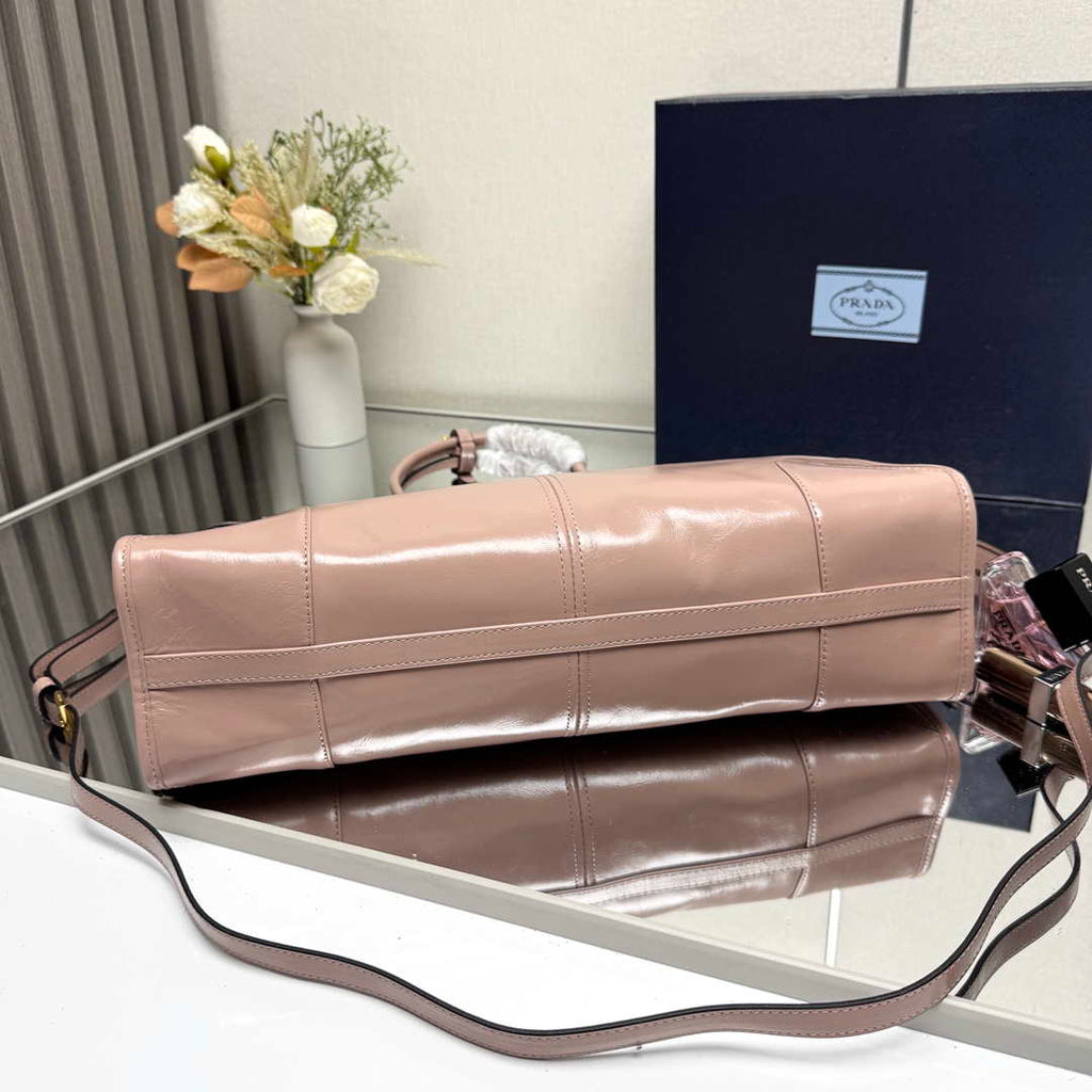 Prada 1BA433 Large Leather Handbag Pink
