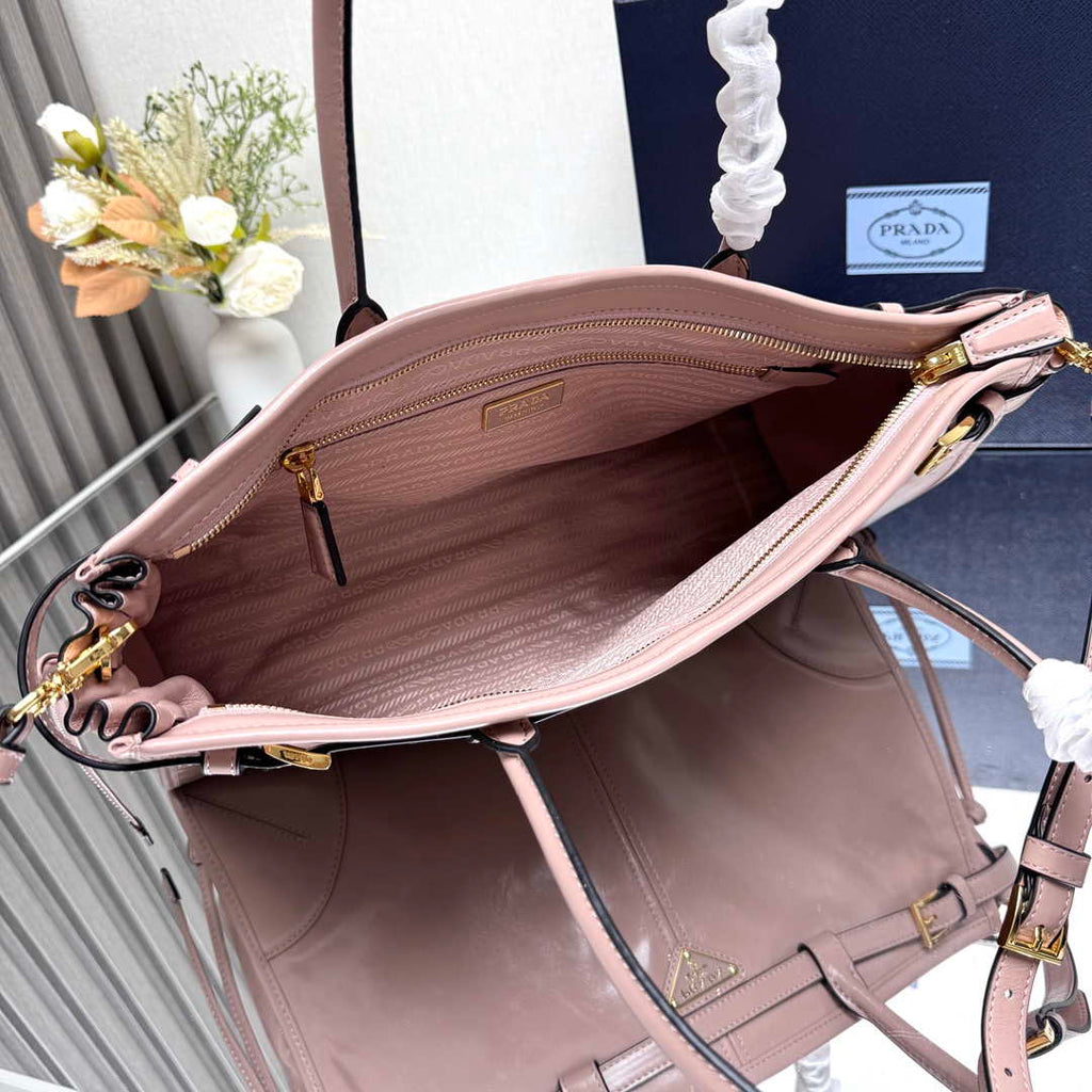 Prada 1BA433 Large Leather Handbag Pink