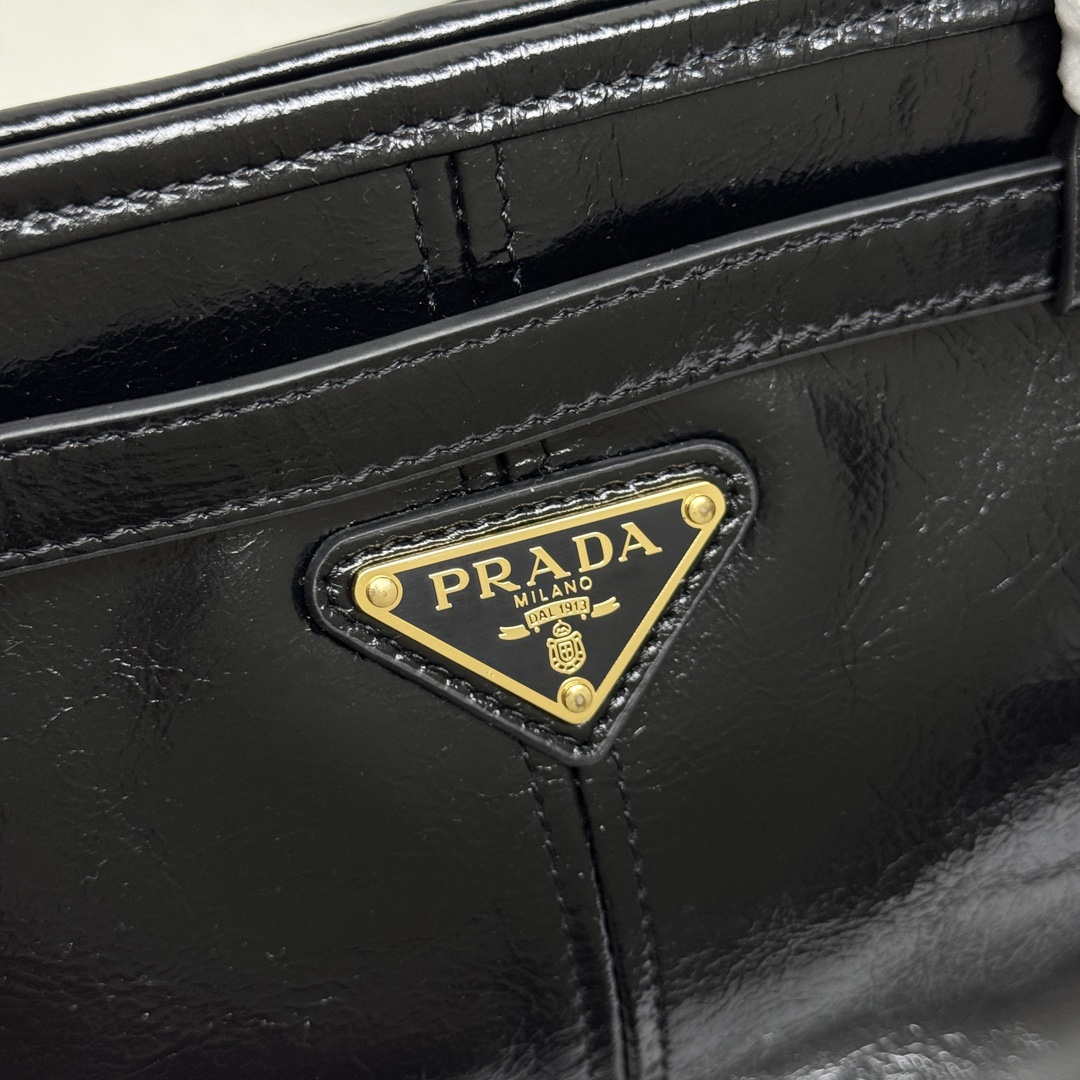 Prada 1BA439 Prada Bonnie extra large leather handbag black