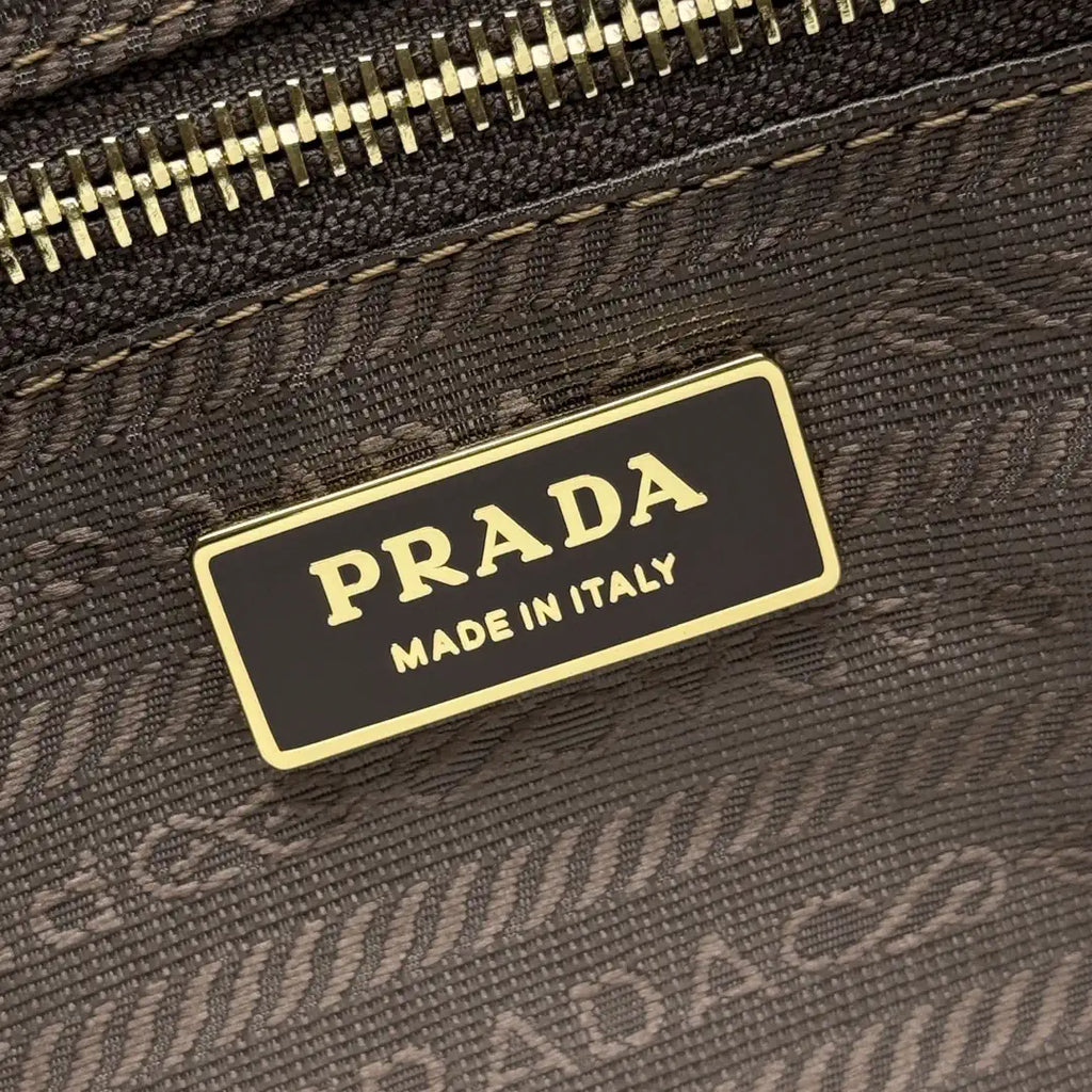 Prada 1BA439 Prada Bonnie extra large Suede leather handbag Brown