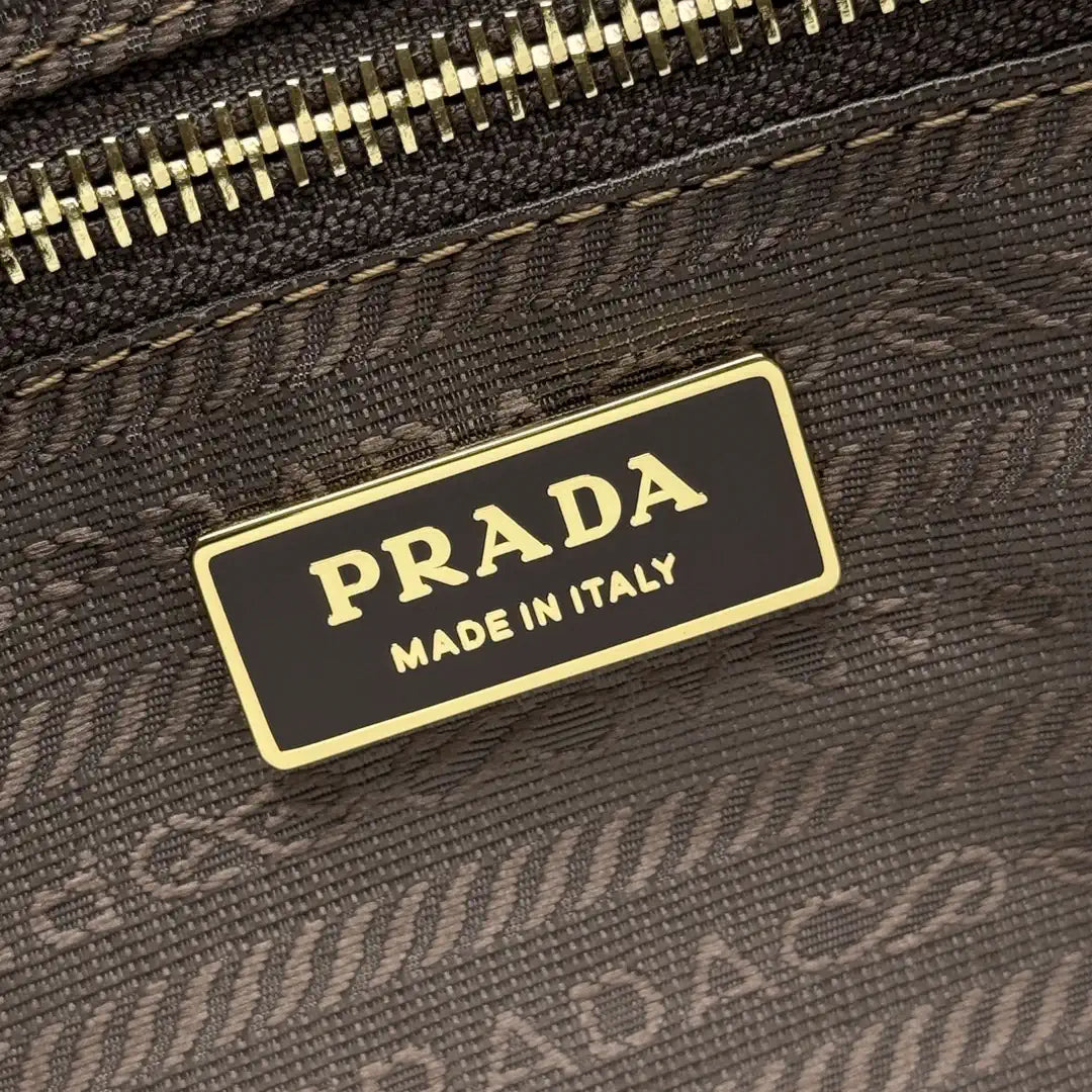 Prada 1BA439 Prada Bonnie extra large Suede leather handbag Brown