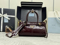 Prada 1BA486 Bonnie leather mini handbag Wine red
