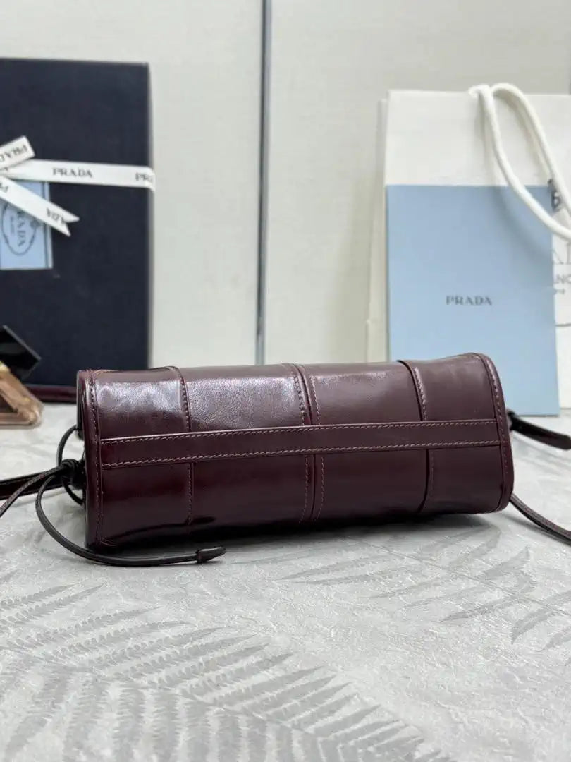 Prada 1BA486 Bonnie leather mini handbag Wine red