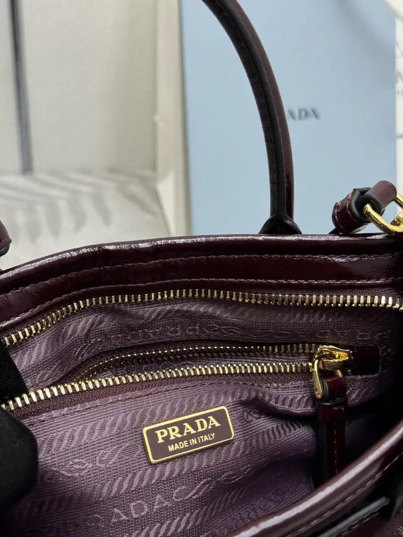 Prada 1BA486 Bonnie leather mini handbag Wine red