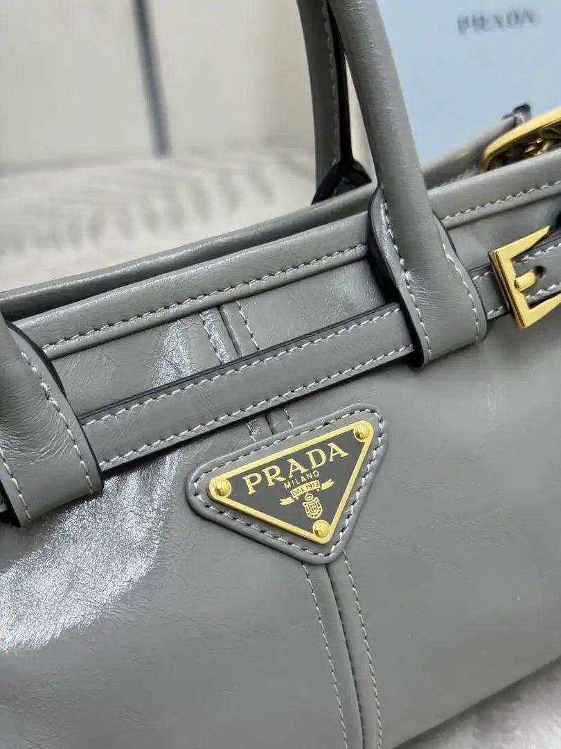 Prada 1BA486 Bonnie leather mini handbag Gray