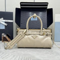 Prada 1BA486 Bonnie leather mini handbag Beige
