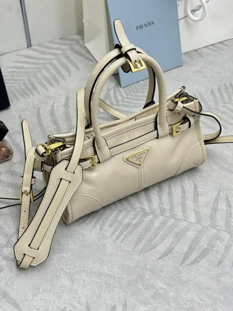 Prada 1BA486 Bonnie leather mini handbag Beige