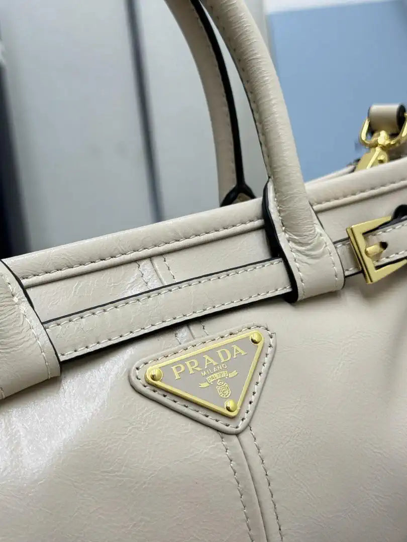 Prada 1BA486 Bonnie leather mini handbag Beige