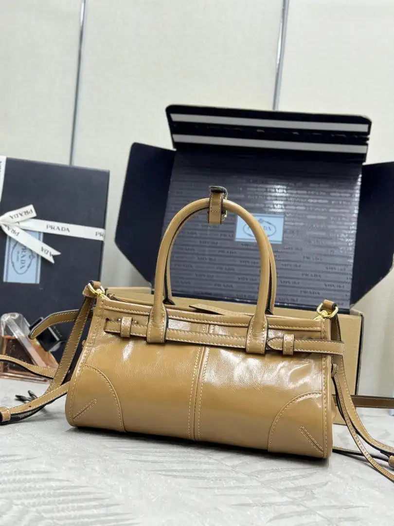 Prada 1BA486 Bonnie leather mini handbag Apricot