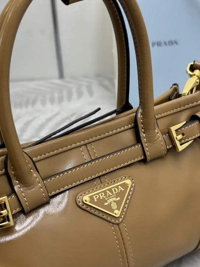 Prada 1BA486 Bonnie leather mini handbag Apricot