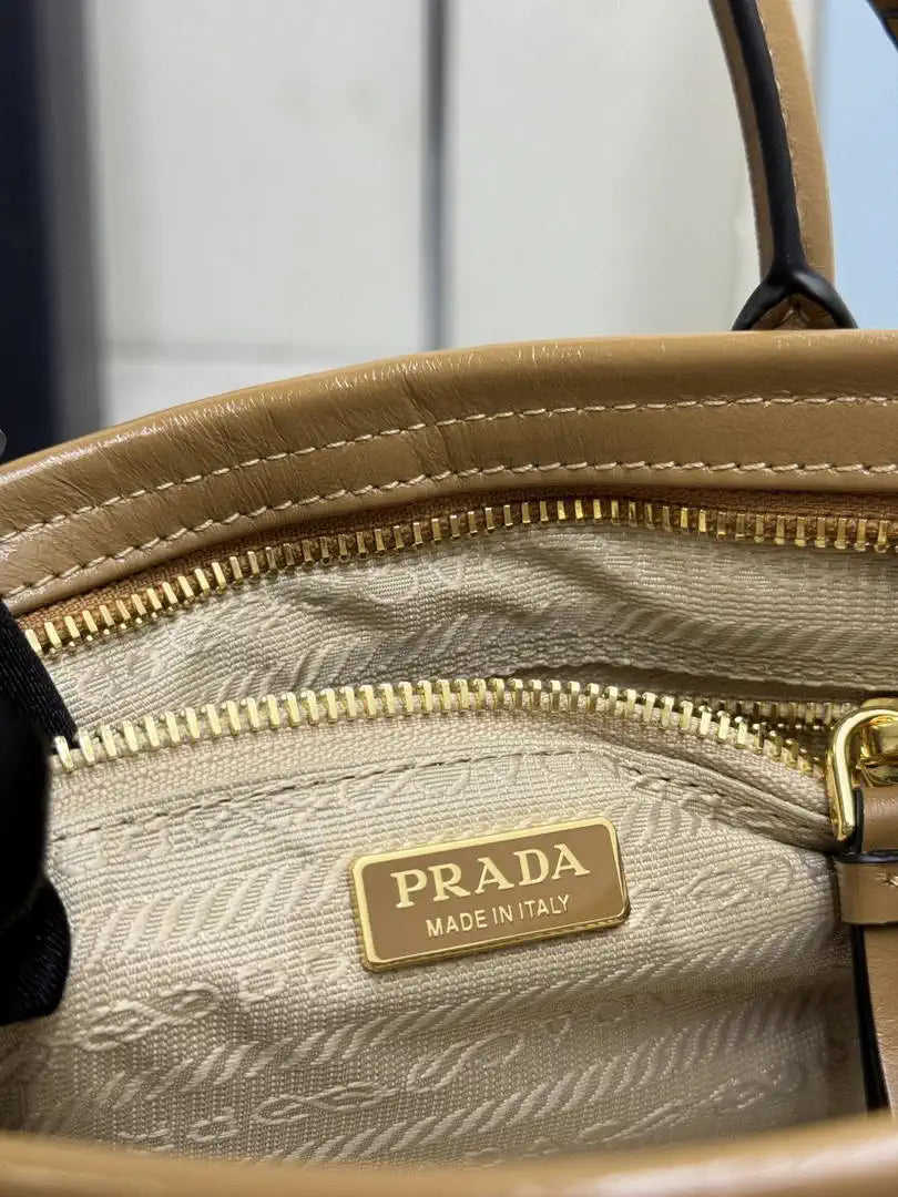 Prada 1BA486 Bonnie leather mini handbag Apricot