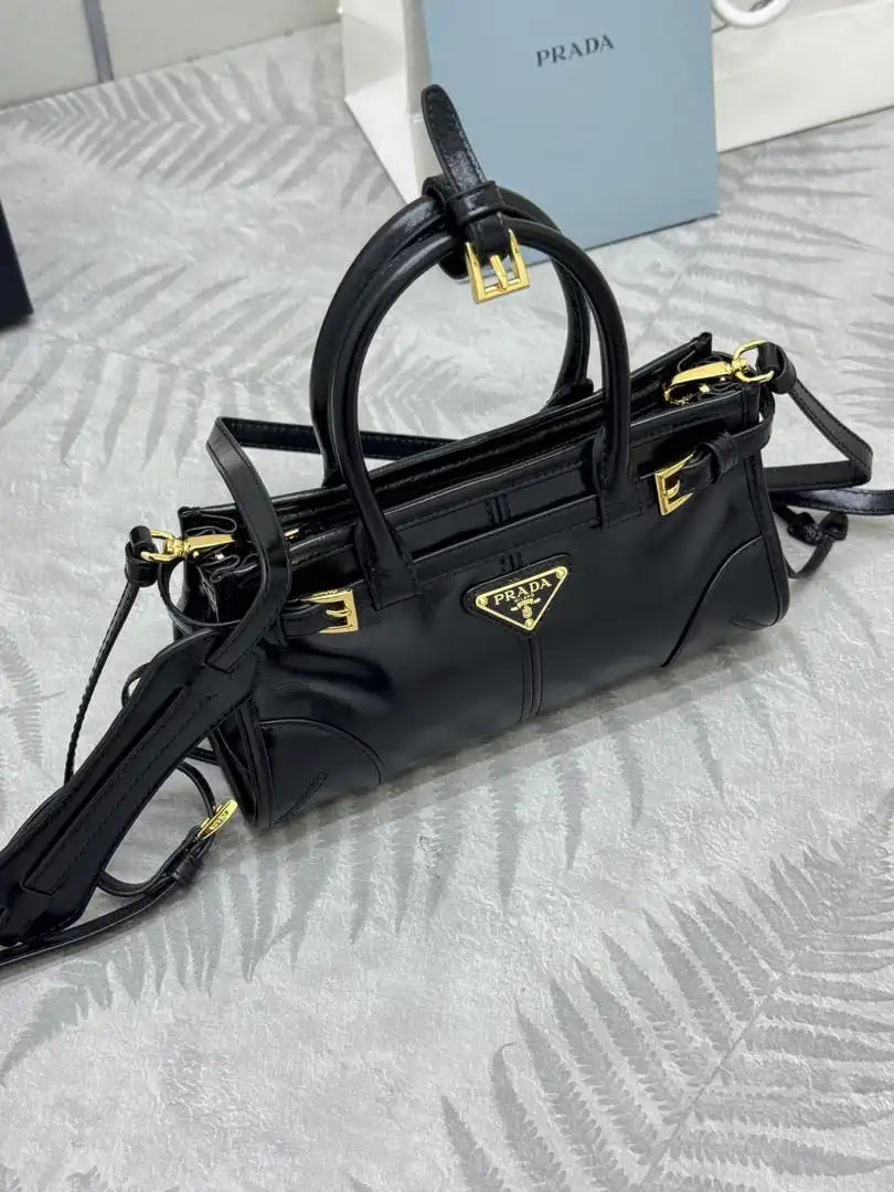 Prada 1BA486 Bonnie leather mini handbag Black