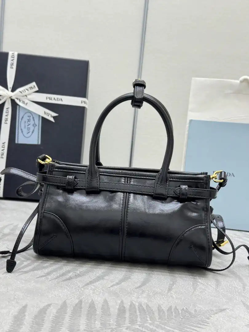 Prada 1BA486 Bonnie leather mini handbag Black