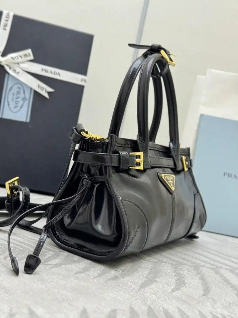 Prada 1BA486 Bonnie leather mini handbag Black