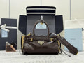 Prada 1BA486 Bonnie leather mini handbag Dark Brown