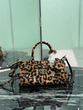Prada 1BA486 Bonnie printed  leather mini handbag Leopard