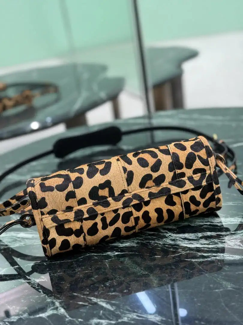 Prada 1BA486 Bonnie printed  leather mini handbag Leopard