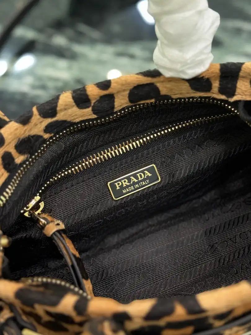 Prada 1BA486 Bonnie printed  leather mini handbag Leopard
