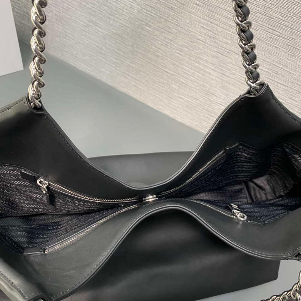 Prada 1BA638 Book Tote Bag Black