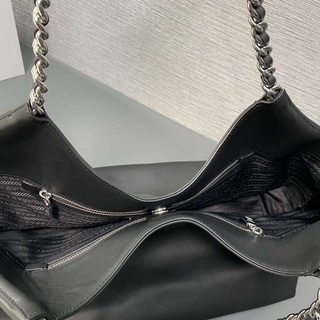 Prada 1BA638 Book Tote Bag Black