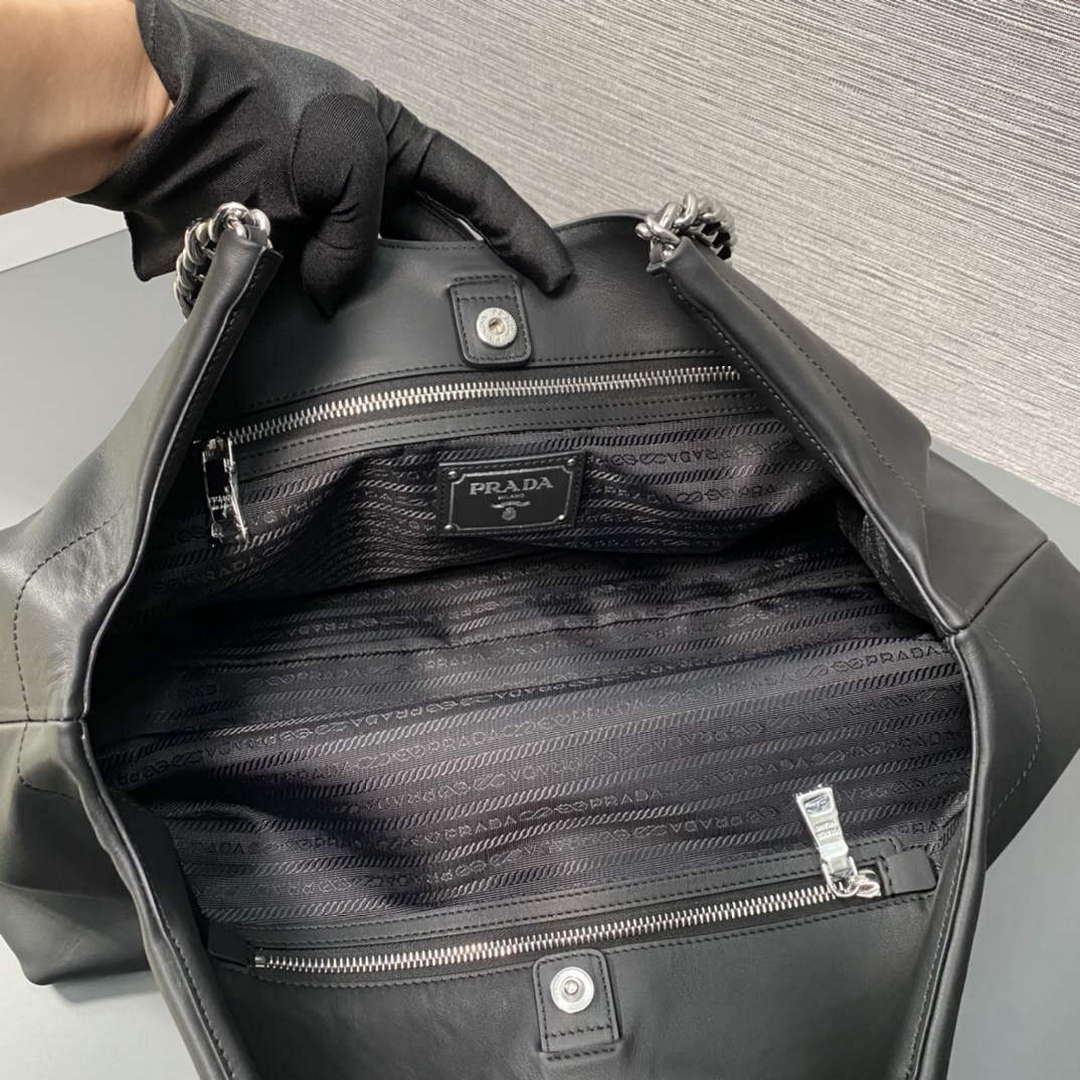Prada 1BA638 Book Tote Bag Black