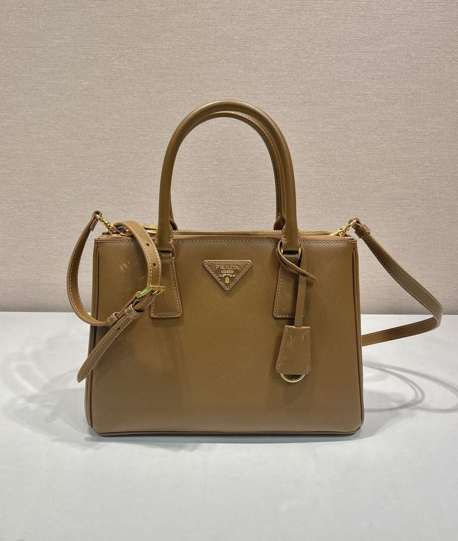 Prada 1BA863 Medium Prada Galleria Saffiano leather bag Cross pattern Natural - Default Title - View 1