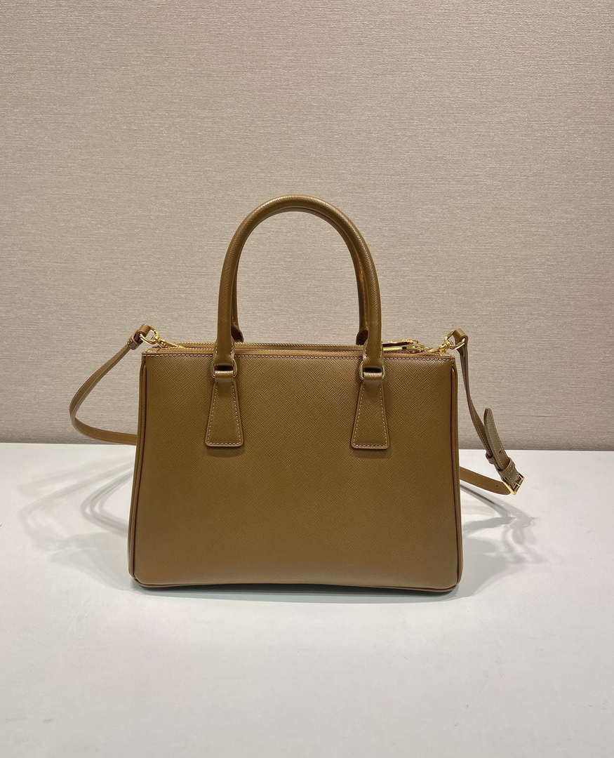 Prada 1BA863 Medium Prada Galleria Saffiano leather bag Cross pattern Natural