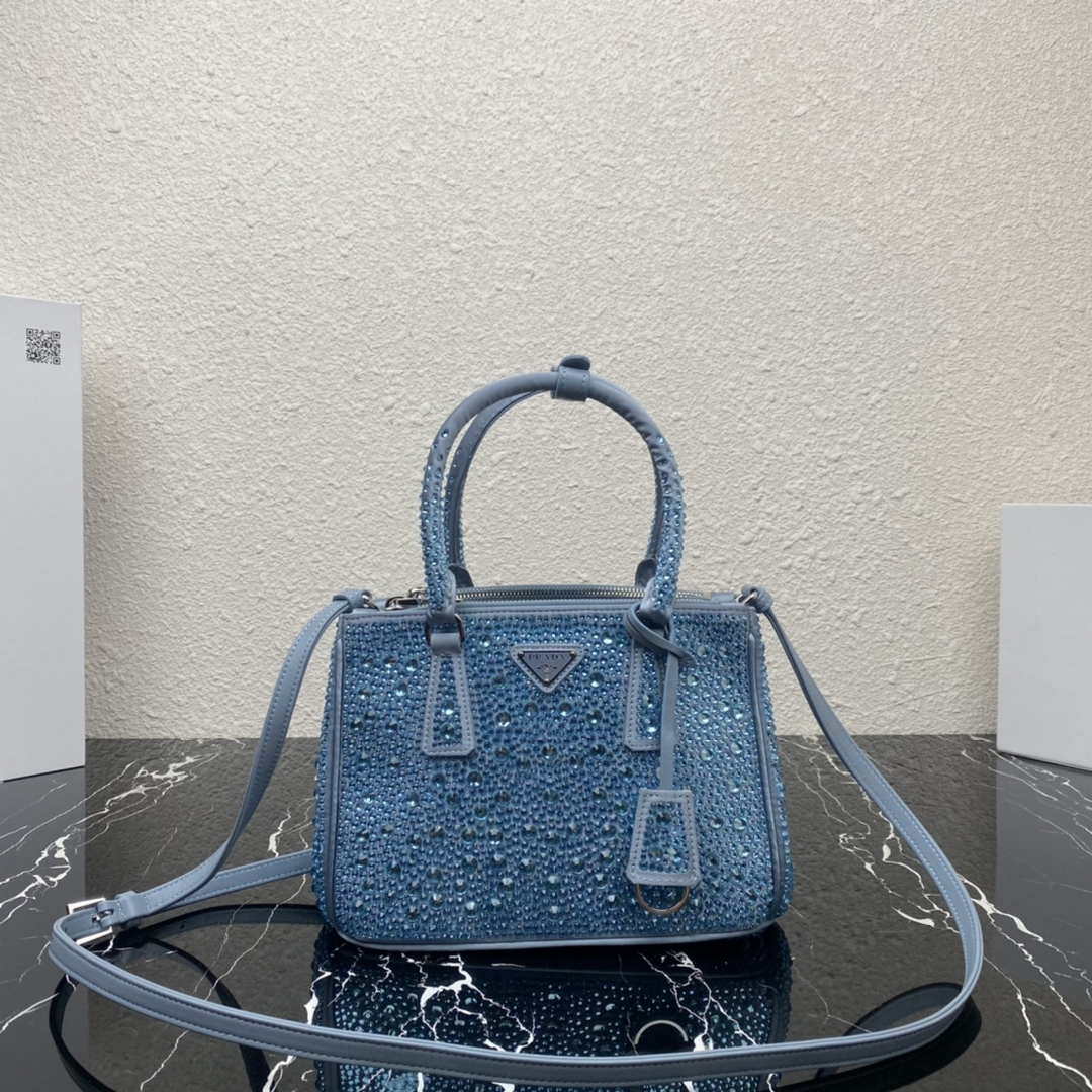 Prada 1BA896 Prada Galleria Saffiano leather small bag Blue