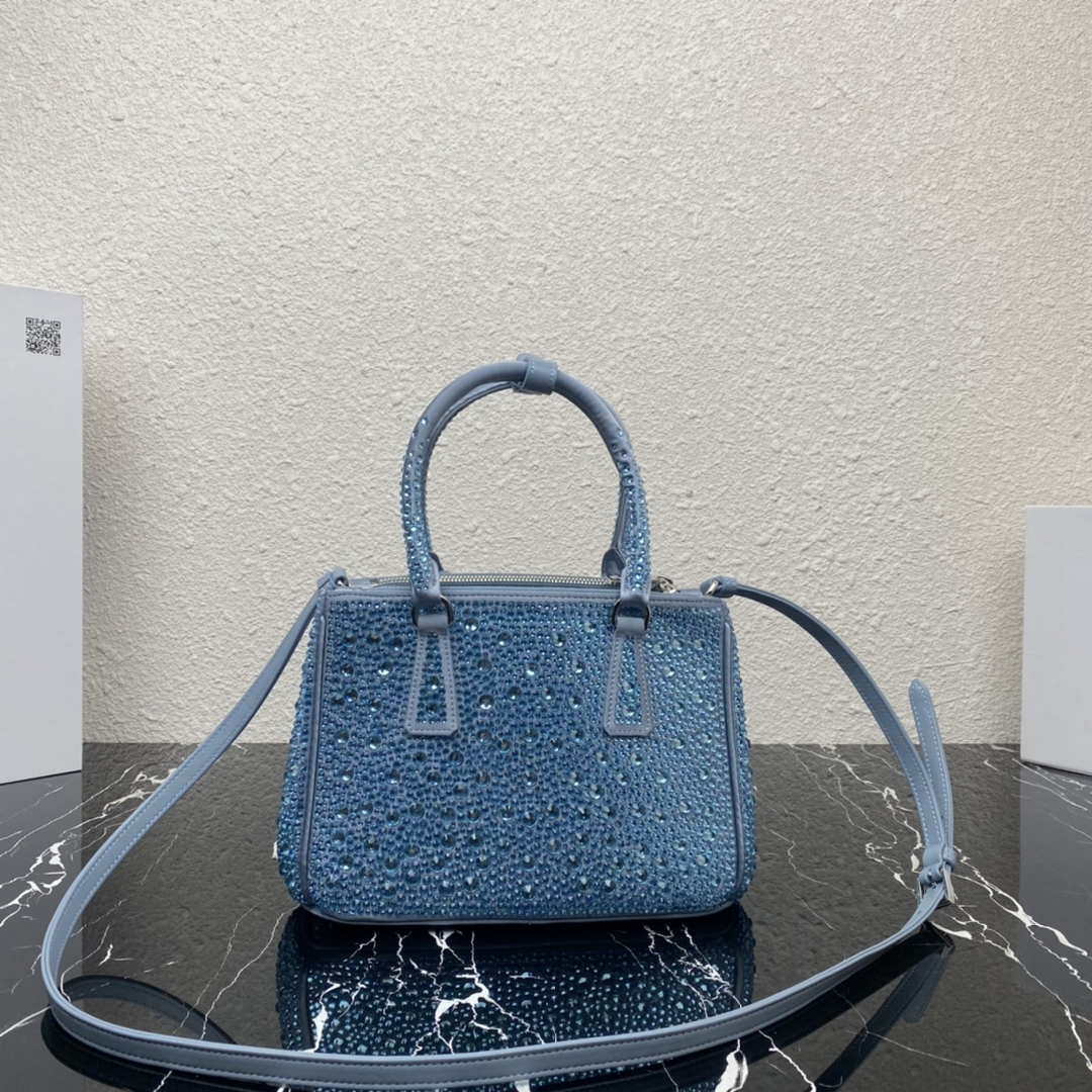 Prada 1BA896 Prada Galleria Saffiano leather small bag Blue - Default Title - View 3