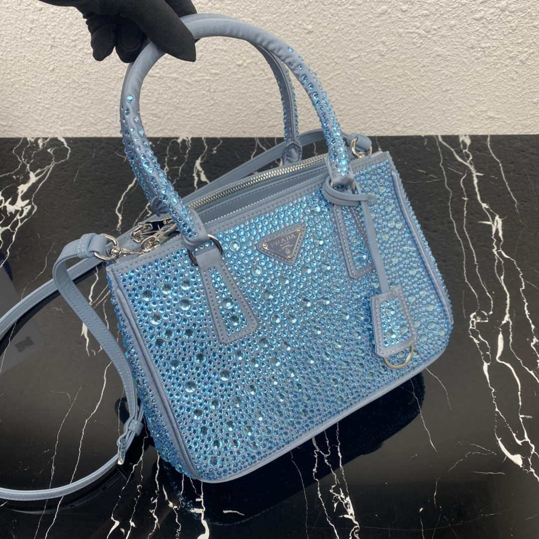 Prada 1BA896 Prada Galleria Saffiano leather small bag Blue