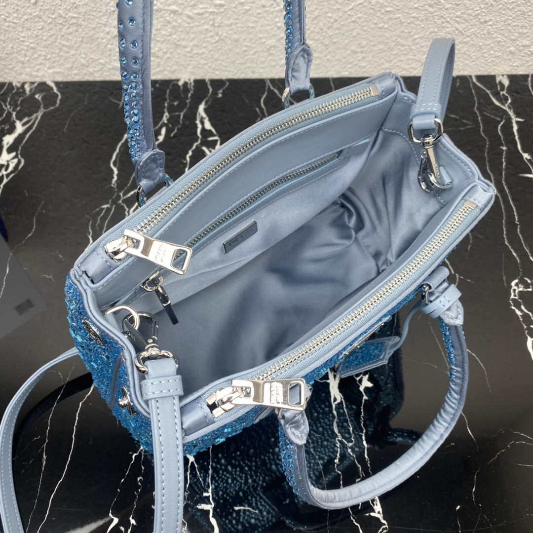 Prada 1BA896 Prada Galleria Saffiano leather small bag Blue - Default Title - View 9