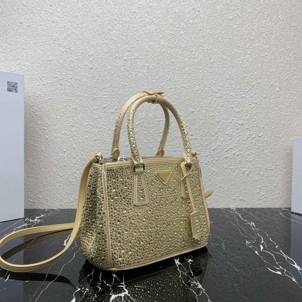 Prada 1BA896 Prada Galleria Saffiano leather small bag Gold