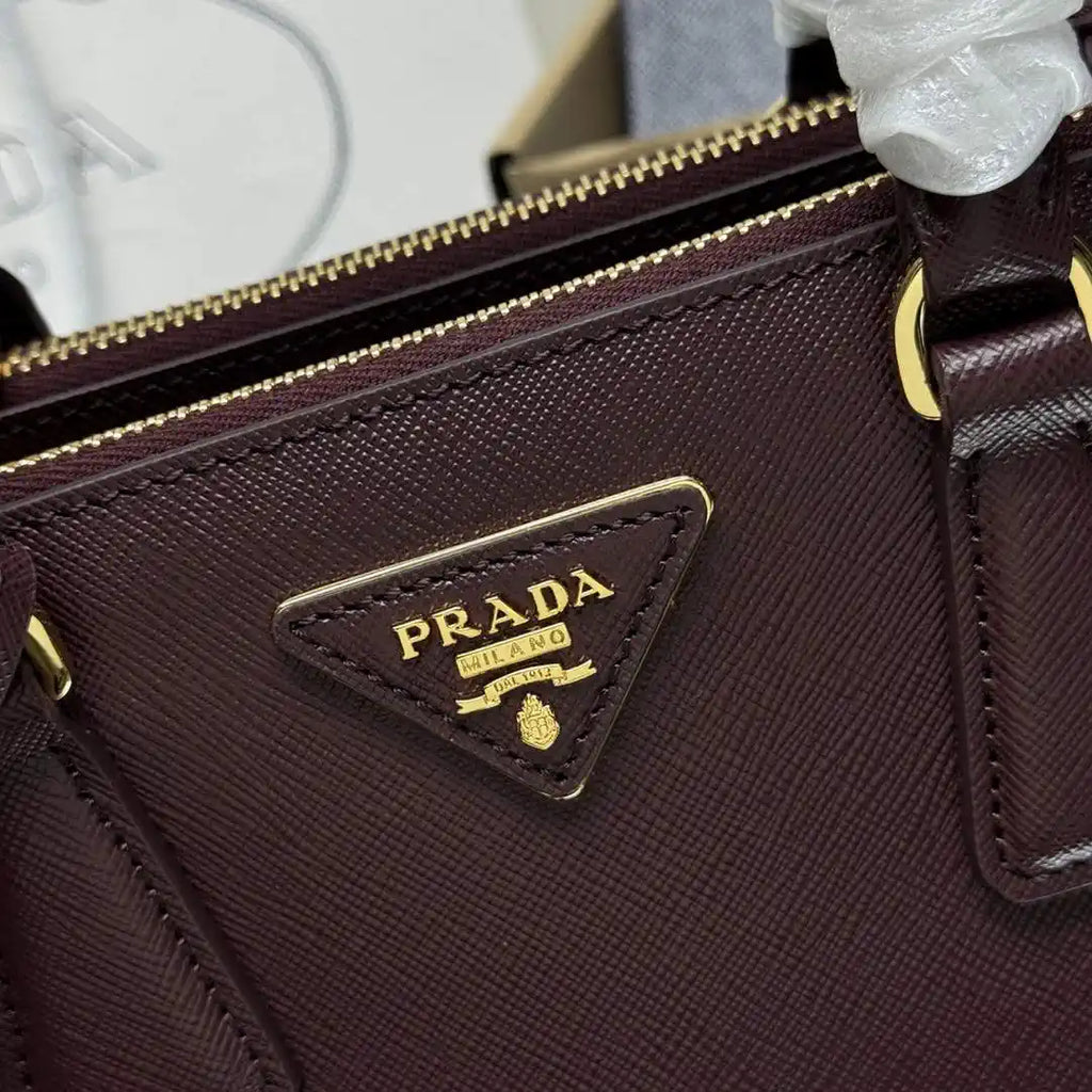Prada 1BA896 Small Prada Galleria Saffiano leather bag Dark Red