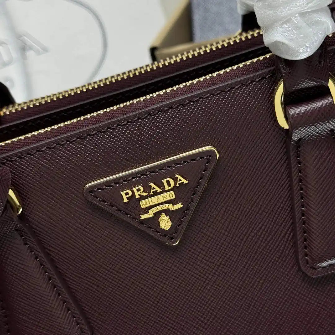 Prada 1BA896 Small Prada Galleria Saffiano leather bag Dark Red