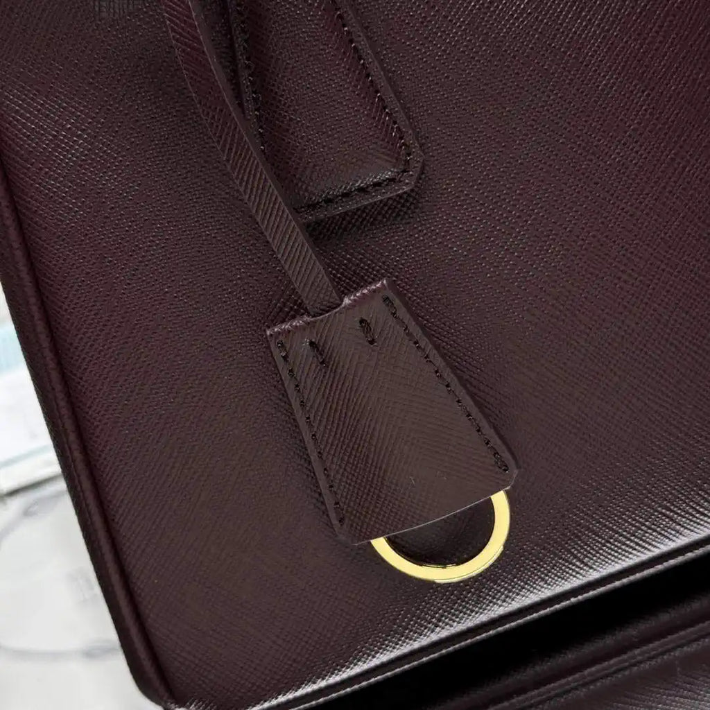 Prada 1BA896 Small Prada Galleria Saffiano leather bag Dark Red