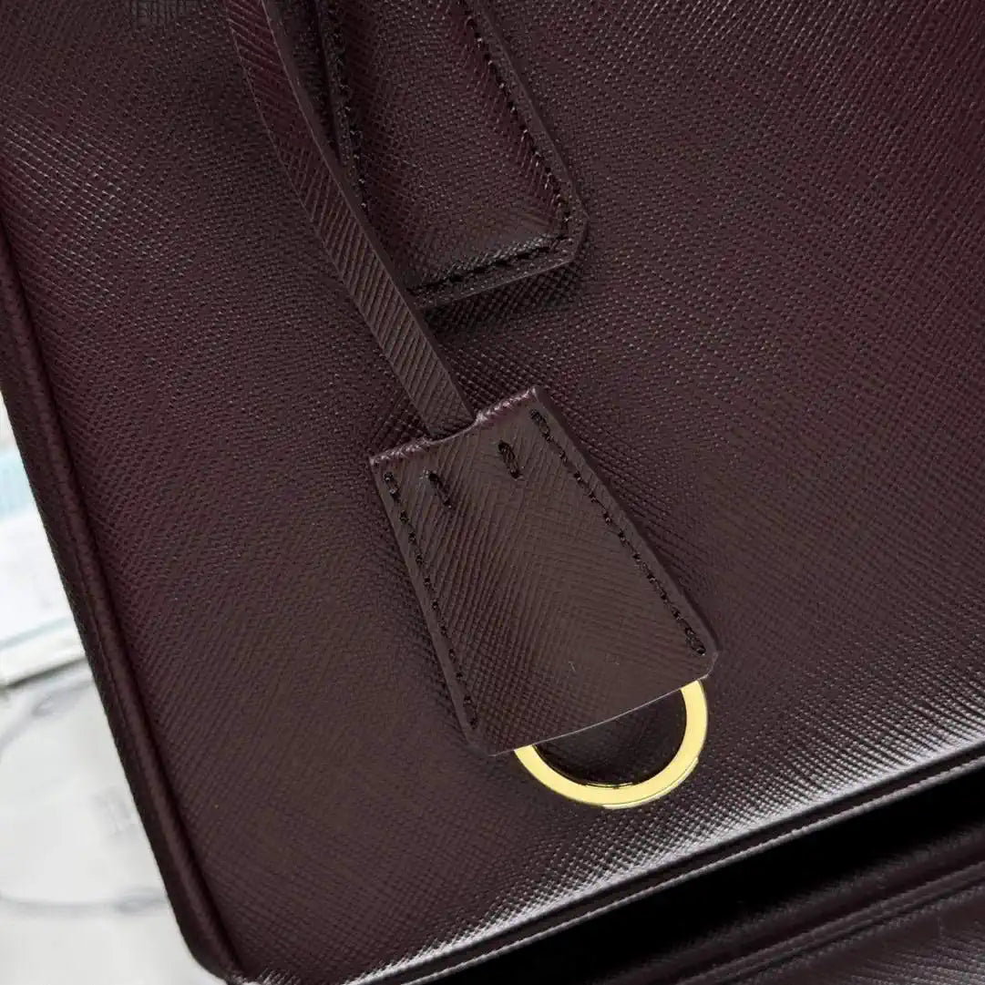 Prada 1BA896 Small Prada Galleria Saffiano leather bag Dark Red