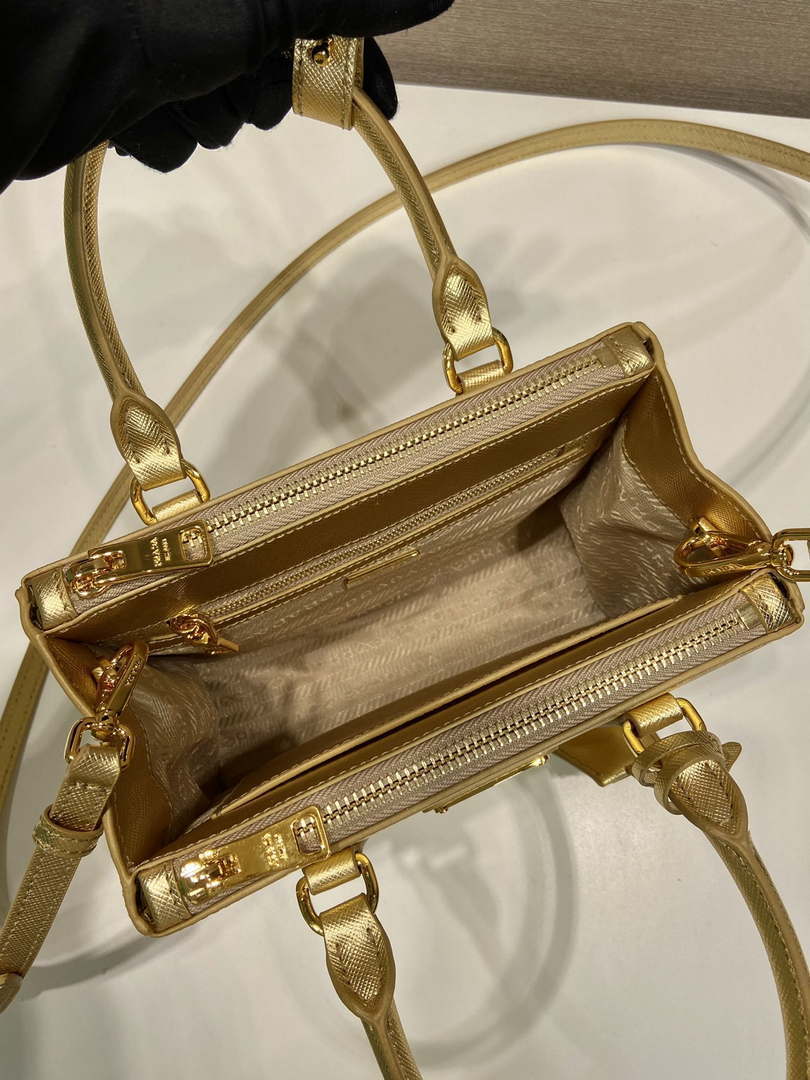 Prada 1BA906 Galleria Saffiano leather mini-bag Gold