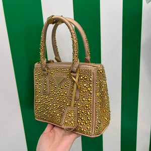 Prada 1BA906 Galleria satin mini-bag with crystals Gold - Default Title - View 11