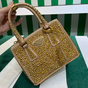 Prada 1BA906 Galleria satin mini-bag with crystals Gold - Default Title - View 6