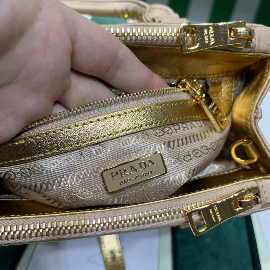 Prada 1BA906 Galleria satin mini-bag with crystals Gold - Default Title - View 8