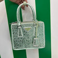 Prada 1BA906 Galleria satin mini-bag with crystals Green - Default Title - View 1