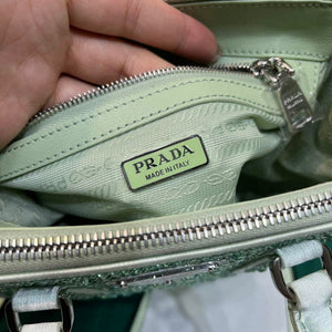 Prada 1BA906 Galleria satin mini-bag with crystals Green - Default Title - View 9