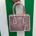 Prada 1BA906 Galleria satin mini-bag with crystals Pink - Default Title - View 1