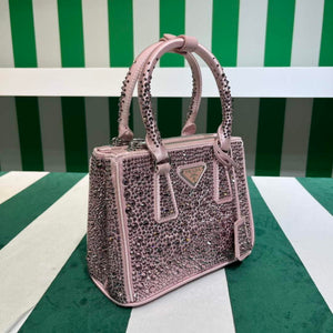 Prada 1BA906 Galleria satin mini-bag with crystals Pink - Default Title - View 4