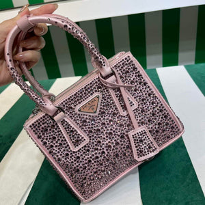 Prada 1BA906 Galleria satin mini-bag with crystals Pink - Default Title - View 6