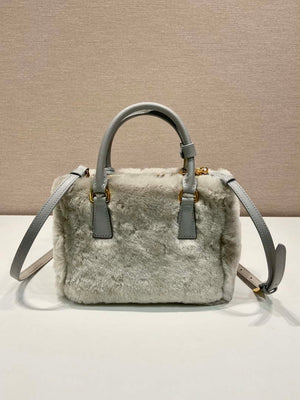 Prada 1BA906 Galleria Triangle Logo Mini Bag Gray Ladies Sheepskin - Default Title - View 4