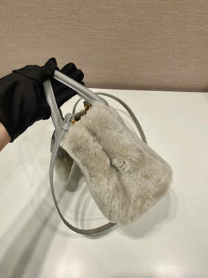 Prada 1BA906 Galleria Triangle Logo Mini Bag Gray Ladies Sheepskin - Default Title - View 6