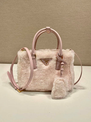 Prada 1BA906 Galleria Triangle Logo Mini Bag Pink Ladies Sheepskin - Default Title - View 1