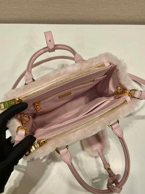 Prada 1BA906 Galleria Triangle Logo Mini Bag Pink Ladies Sheepskin - Default Title - View 8
